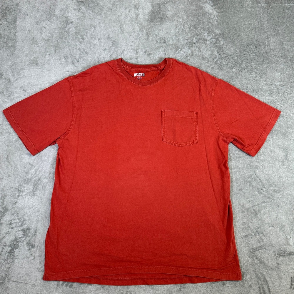 Duluth Trading Co Longtail T Shirt Mens XL Red Relaxed Fit Cotton Pocket Tee